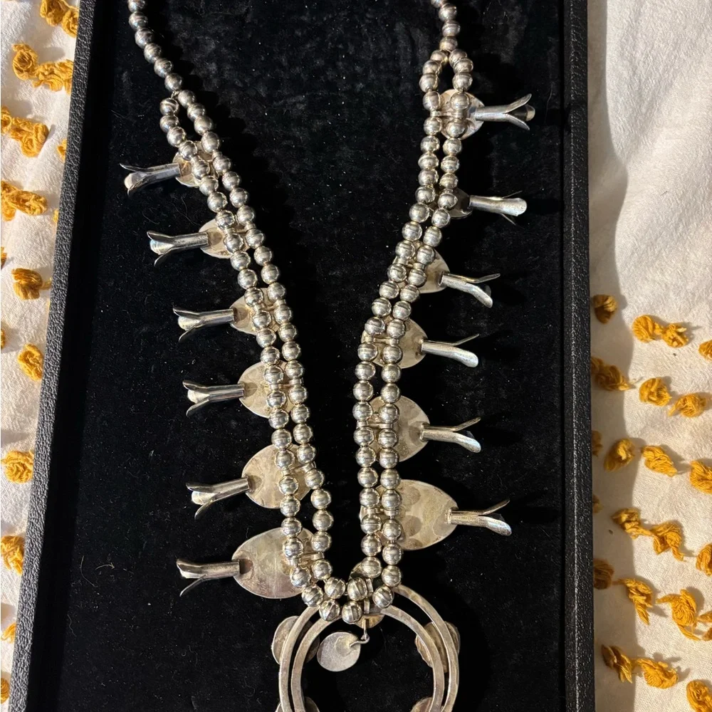 Turquoise and Silver Women's Necklace - Picture 5 of 9